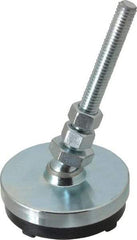 Gibraltar - 3/8-16 Bolt Thread, Studded Pivotal Stud Mount Leveling Pad & Mount - 1,500 Max Lb Capacity, 2-1/2" Base Diam - Eagle Tool & Supply