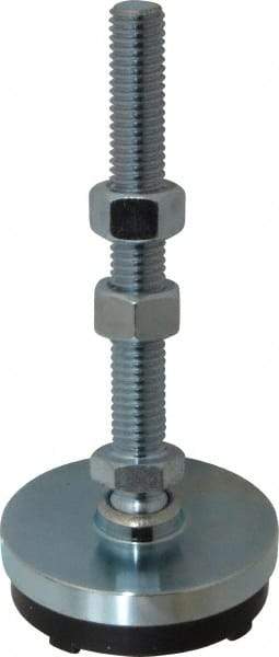 Gibraltar - 1/2-13 Bolt Thread, Studded Pivotal Stud Mount Leveling Pad & Mount - 3,000 Max Lb Capacity, 2-1/2" Base Diam - Eagle Tool & Supply