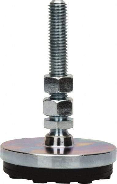 Gibraltar - 1/2-13 Bolt Thread, Studded Pivotal Stud Mount Leveling Pad & Mount - 3,000 Max Lb Capacity, 3" Base Diam - Eagle Tool & Supply
