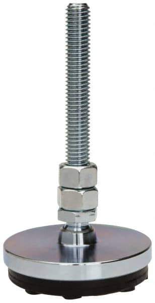 Gibraltar - 1/2-13 Bolt Thread, Studded Pivotal Stud Mount Leveling Pad & Mount - 3,000 Max Lb Capacity, 3" Base Diam - Eagle Tool & Supply