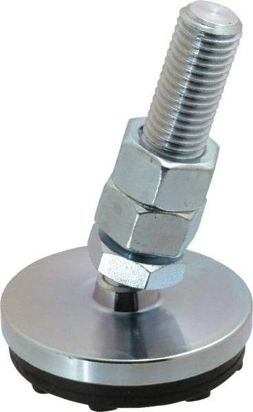 Gibraltar - 3/4-10 Bolt Thread, Studded Pivotal Stud Mount Leveling Pad & Mount - 5,500 Max Lb Capacity, 3" Base Diam - Eagle Tool & Supply