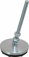 Gibraltar - 1/2-13 Bolt Thread, Studded Pivotal Stud Mount Leveling Pad & Mount - 3,000 Max Lb Capacity, 4" Base Diam - Eagle Tool & Supply