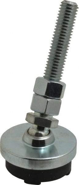 Gibraltar - 1/2-13 Bolt Thread, Studded Pivotal Stud Mount Leveling Pad & Mount - 3,500 Max Lb Capacity, 2" Base Diam - Eagle Tool & Supply