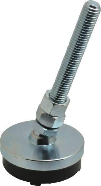 Gibraltar - 1/2-13 Bolt Thread, Studded Pivotal Stud Mount Leveling Pad & Mount - 3,500 Max Lb Capacity, 2-1/2" Base Diam - Eagle Tool & Supply