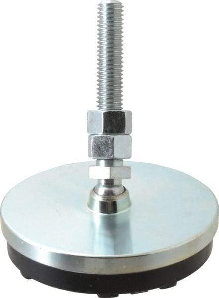 Gibraltar - 1/2-13 Bolt Thread, Studded Pivotal Stud Mount Leveling Pad & Mount - 3,500 Max Lb Capacity, 4" Base Diam - Eagle Tool & Supply