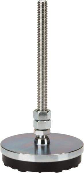 Gibraltar - 1/2-13 Bolt Thread, Studded Pivotal Stud Mount Leveling Pad & Mount - 3,500 Max Lb Capacity, 4" Base Diam - Eagle Tool & Supply