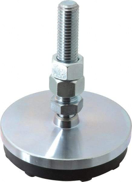 Gibraltar - 5/8-11 Bolt Thread, Studded Pivotal Stud Mount Leveling Pad & Mount - 5,000 Max Lb Capacity, 4" Base Diam - Eagle Tool & Supply