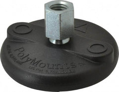 Gibraltar - 5000 Lb Capacity, 1/2-13 Thread, 1-5/8" OAL, Steel Stud, Tapped Pivotal Socket Mount Leveling Mount - Material Grade 1214, 3" Base Diam, Glass Filled Nylon Pad - Eagle Tool & Supply