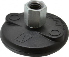 Gibraltar - 5000 Lb Capacity, 5/8-11 Thread, 1-5/8" OAL, Steel Stud, Tapped Pivotal Socket Mount Leveling Mount - Material Grade 1214, 3" Base Diam, Steel Pad - Eagle Tool & Supply