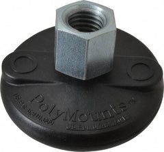 Gibraltar - 5000 Lb Capacity, 3/4-10 Thread, 1-5/8" OAL, Steel Stud, Tapped Pivotal Socket Mount Leveling Mount - Material Grade 1214, 3" Base Diam, Steel Pad - Eagle Tool & Supply