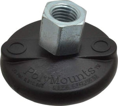 Gibraltar - 5000 Lb Capacity, 3/4-10 Thread, 1-5/8" OAL, Steel Stud, Tapped Pivotal Socket Mount Leveling Mount - Material Grade 1214, 3" Base Diam, Elastomer Pad - Eagle Tool & Supply