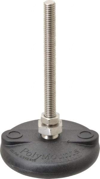Gibraltar - 3/8-16 Bolt Thread, Studded Pivotal Stud Mount Leveling Pad & Mount - 5,000 Max Lb Capacity, 3" Base Diam - Eagle Tool & Supply