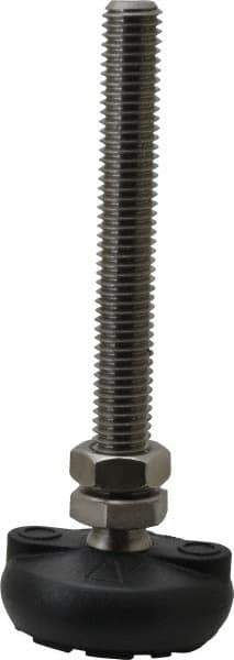 Gibraltar - 1/2-13 Bolt Thread, Studded Pivotal Stud Mount Leveling Pad & Mount - 4,000 Max Lb Capacity, 2" Base Diam - Eagle Tool & Supply