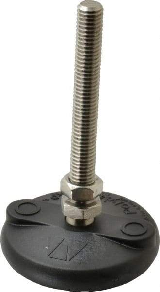 Gibraltar - 1/2-13 Bolt Thread, Studded Pivotal Stud Mount Leveling Pad & Mount - 5,000 Max Lb Capacity, 3" Base Diam - Eagle Tool & Supply