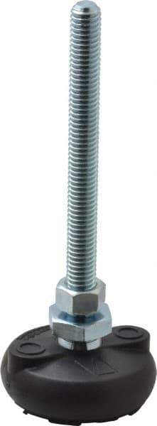 Gibraltar - 3/8-16 Bolt Thread, Studded Pivotal Stud Mount Leveling Pad & Mount - 4,000 Max Lb Capacity, 2" Base Diam - Eagle Tool & Supply