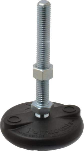 Gibraltar - 1/2-13 Bolt Thread, Studded Pivotal Stud Mount Leveling Pad & Mount - 5,000 Max Lb Capacity, 3" Base Diam - Eagle Tool & Supply