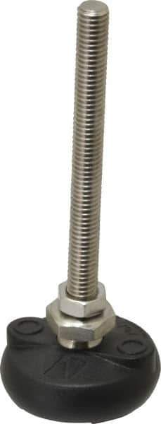 Gibraltar - 3/8-16 Bolt Thread, Studded Pivotal Stud Mount Leveling Pad & Mount - 4,000 Max Lb Capacity, 2" Base Diam - Eagle Tool & Supply