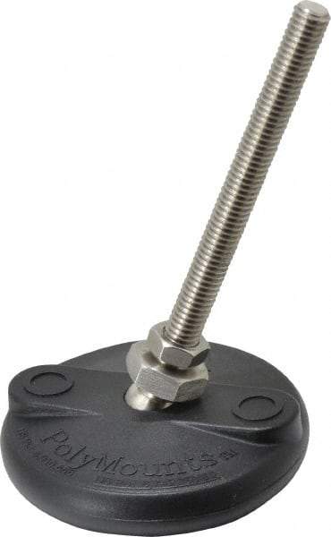 Gibraltar - 3/8-16 Bolt Thread, Studded Pivotal Stud Mount Leveling Pad & Mount - 5,000 Max Lb Capacity, 3" Base Diam - Eagle Tool & Supply