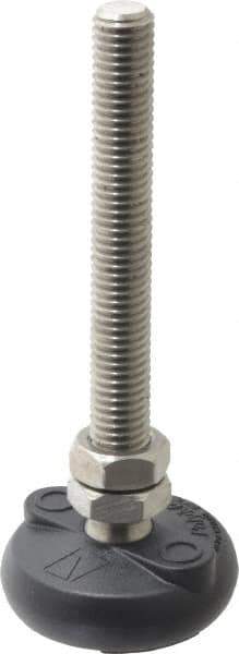 Gibraltar - 1/2-13 Bolt Thread, Studded Pivotal Stud Mount Leveling Pad & Mount - 4,000 Max Lb Capacity, 2" Base Diam - Eagle Tool & Supply