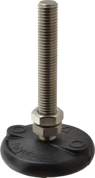 Gibraltar - 5/8-11 Bolt Thread, Studded Pivotal Stud Mount Leveling Pad & Mount - 5,000 Max Lb Capacity, 3" Base Diam - Eagle Tool & Supply