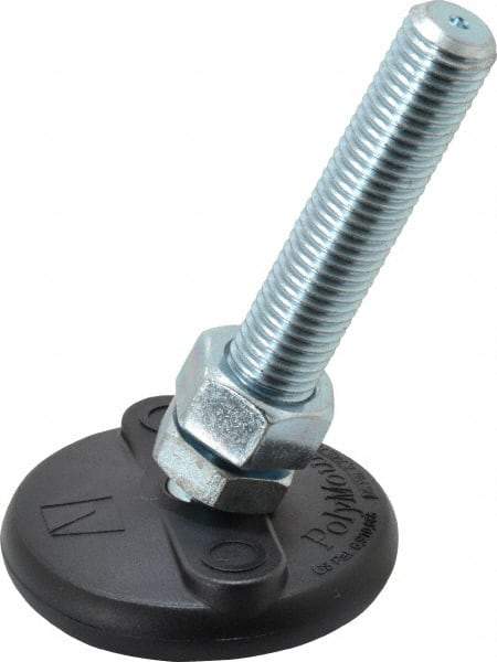 Gibraltar - 3/4-10 Bolt Thread, Studded Pivotal Stud Mount Leveling Pad & Mount - 5,000 Max Lb Capacity, 3" Base Diam - Eagle Tool & Supply