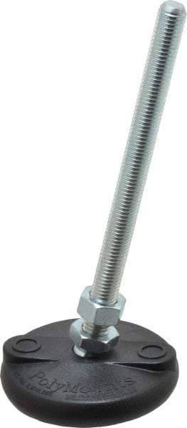 Gibraltar - M12 Bolt Thread, Studded Pivotal Stud Mount Leveling Pad & Mount - 2,270 Kg Capacity, 76mm Base Diam - Eagle Tool & Supply