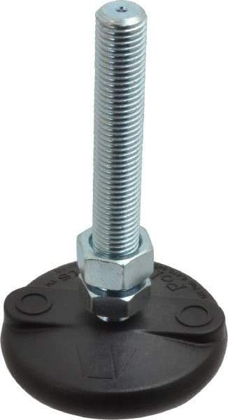 Gibraltar - M16 Bolt Thread, Studded Pivotal Stud Mount Leveling Pad & Mount - 2,270 Kg Capacity, 76mm Base Diam - Eagle Tool & Supply