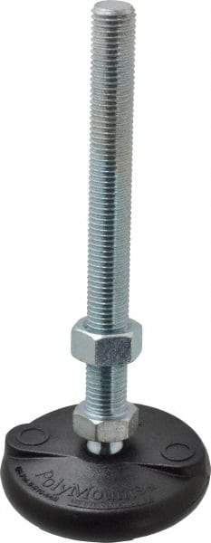 Gibraltar - M16 Bolt Thread, Studded Pivotal Stud Mount Leveling Pad & Mount - 2,270 Kg Capacity, 76mm Base Diam - Eagle Tool & Supply