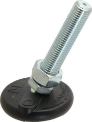 Gibraltar - M20 Bolt Thread, Studded Pivotal Stud Mount Leveling Pad & Mount - 2,270 Kg Capacity, 76mm Base Diam - Eagle Tool & Supply