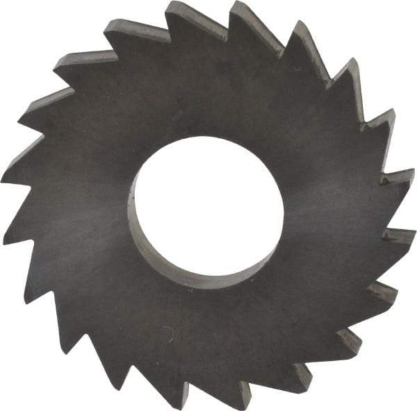 Made in USA - 1" Diam x 1/8" Blade Thickness x 3/8" Arbor Hole Diam, 20 Tooth Slitting and Slotting Saw - Arbor Connection, Right Hand, Uncoated, Solid Carbide, Concave Ground - Eagle Tool & Supply