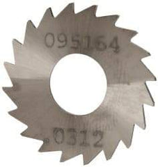 Made in USA - 1" Diam x 0.0313" Blade Thickness x 3/8" Arbor Hole Diam, 20 Tooth Slitting and Slotting Saw - Arbor Connection, Right Hand, Uncoated, Solid Carbide, Concave Ground - Eagle Tool & Supply