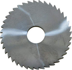 Made in USA - 2" Diam x 1/8" Blade Thickness x 1/2" Arbor Hole Diam, 40 Tooth Slitting and Slotting Saw - Arbor Connection, Right Hand, Uncoated, Solid Carbide, 5° Rake, Concave Ground - Eagle Tool & Supply