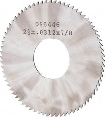 Made in USA - 2-1/2" Diam x 0.0313" Blade Thickness x 7/8" Arbor Hole Diam, 72 Tooth Slitting and Slotting Saw - Arbor Connection, Solid Carbide, Concave Ground - Eagle Tool & Supply