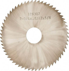 Made in USA - 2-3/4" Diam x 0.0313" Blade Thickness x 5/8" Arbor Hole Diam, 60 Tooth Slitting and Slotting Saw - Arbor Connection, Solid Carbide, Concave Ground - Eagle Tool & Supply