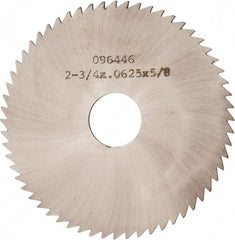 Made in USA - 2-3/4" Diam x 1/16" Blade Thickness x 5/8" Arbor Hole Diam, 60 Tooth Slitting and Slotting Saw - Arbor Connection, Solid Carbide, Concave Ground - Eagle Tool & Supply