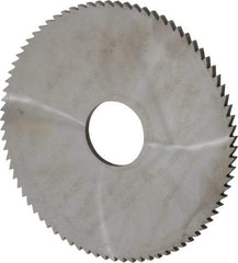 Made in USA - 4" Diam x 1/8" Blade Thickness x 1" Arbor Hole Diam, 80 Tooth Slitting and Slotting Saw - Arbor Connection, Right Hand, Uncoated, Solid Carbide, 5° Rake, Concave Ground - Eagle Tool & Supply