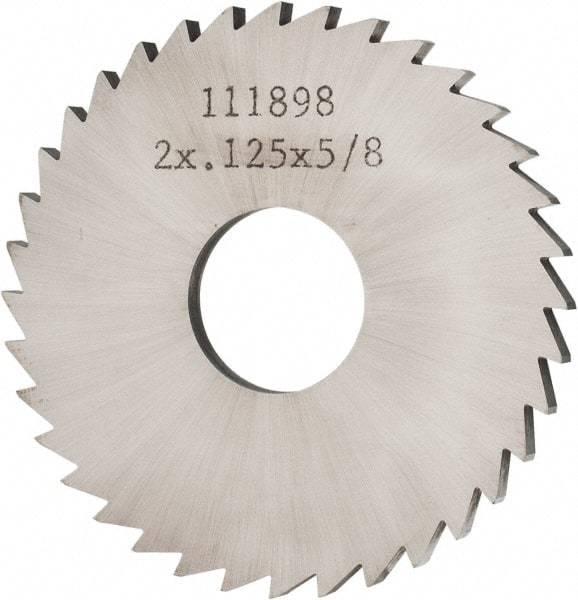 Made in USA - 2" Diam x 1/8" Blade Thickness x 5/8" Arbor Hole Diam, 36 Tooth Slitting and Slotting Saw - Arbor Connection, Solid Carbide, Concave Ground - Eagle Tool & Supply