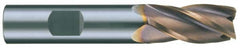 Corner Chamfer End Mill: 0.375″ Dia, 0.875″ LOC, 4 Flute, 0.005 to 0.007″ Chamfer Width, Solid Carbide 2-1/2″ OAL, 3/8″ Shank Dia, 30 ° Helix, TiCN Coated, Centercutting