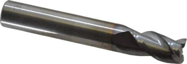 RobbJack - 3/8", 3 Flute, Single End, Solid Carbide, Corner Chamfer End Mill - 2-1/2" OAL, 40° Helix, Right Hand Flute, 5/8" LOC, Right Hand Cut - Eagle Tool & Supply