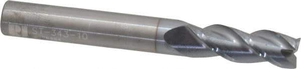 RobbJack - 5/16", 3 Flute, Single End, Solid Carbide, Corner Chamfer End Mill - 2-1/2" OAL, 40° Helix, Right Hand Flute, 13/16" LOC, Right Hand Cut - Eagle Tool & Supply