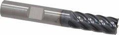 RobbJack - 3/8", 6 Flute, Single End, Solid Carbide, 0.0050 - 0.0070" Corner Radius End Mill - 2-1/2" OAL, 40° Helix, Right Hand Flute, 7/8" LOC, Right Hand Cut - Eagle Tool & Supply