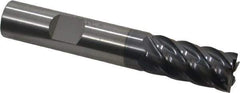 RobbJack - 1/2", 6 Flute, Single End, Solid Carbide, 0.0060 - 0.0090" Corner Radius End Mill - 3" OAL, 40° Helix, Right Hand Flute, 1" LOC, Right Hand Cut - Eagle Tool & Supply