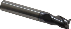 RobbJack - 3/8", 3 Flute, Single End, Solid Carbide, Corner Chamfer End Mill - 2-1/2" OAL, 40° Helix, Right Hand Flute, 5/8" LOC, Right Hand Cut - Eagle Tool & Supply