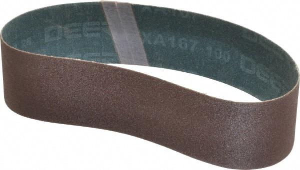 Made in USA - 2" Wide x 18-15/16" OAL, 100 Grit, Aluminum Oxide Abrasive Belt - Aluminum Oxide, Fine, Coated - Eagle Tool & Supply