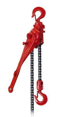 Coffing - 12,000 Lb Lifting Capacity, Lever Hoist - Made from Roller Chain, 124 Lb Avg Pull to Lift Rated Load, 4 Chains - Eagle Tool & Supply