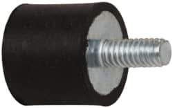 Tech Products - 9.5 Lb Capacity, 8-32 Male, 10-32 Female Plate/Stud Vibration Isolator - 9/16" Diam, 1/2" High - Eagle Tool & Supply