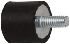 Tech Products - 9.5 Lb Capacity, 8-32 Male, 10-32 Female Plate/Stud Vibration Isolator - 9/16" Diam, 1/2" High - Eagle Tool & Supply