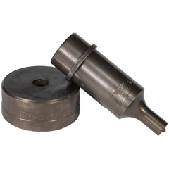 Ironworker Punch & Die Sets; Set Type: Punch & Die; Shape: Round; Punch/Die Shape: Round; Die Length: 2 in; Die Width: 3/8 in; Die Diameter: 3/8 in; Punch Length: 3.31 in; Punch Width: 1 in; Punch Diameter: 1 in; Number Of Pieces: 1; Punch Width/Diameter