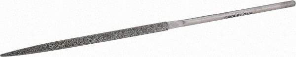 Grobet - 5-1/2" OAL Coarse Three Square Needle Diamond File - 126 Grit - Eagle Tool & Supply