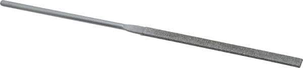 Grobet - 5-1/2" OAL Medium Equalling Needle Diamond File - 2-1/2 LOC, 126 Grit - Eagle Tool & Supply